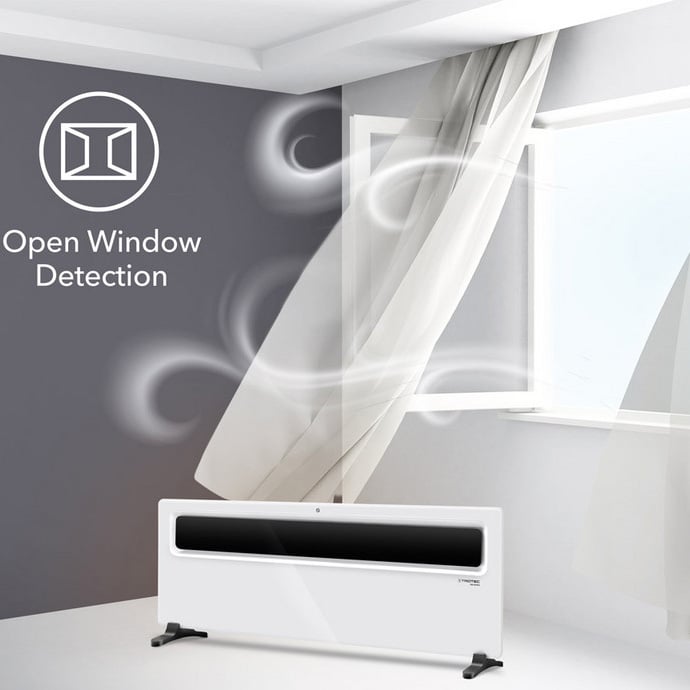Trotec Επιτοίχιος & Επιδαπέδιος Θερμοπομπός 2500W με LCD Οθόνη, Ρυθμιζόμενο Θερμοστάτη & Χρονοδιακόπτη